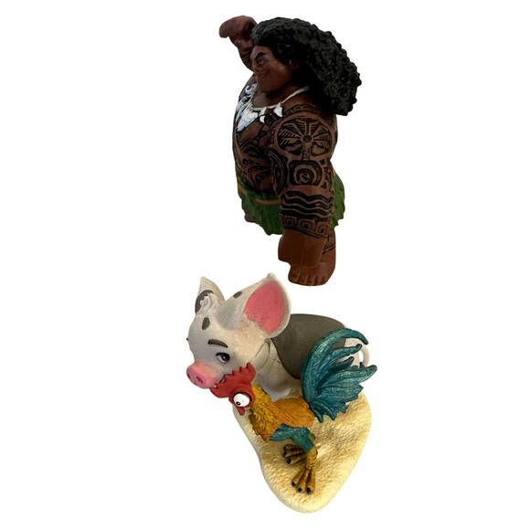 Moana Maui Pig and Chicken Action Figures Cake Topers 4" HeiHei Pua - Picture 6 of 6